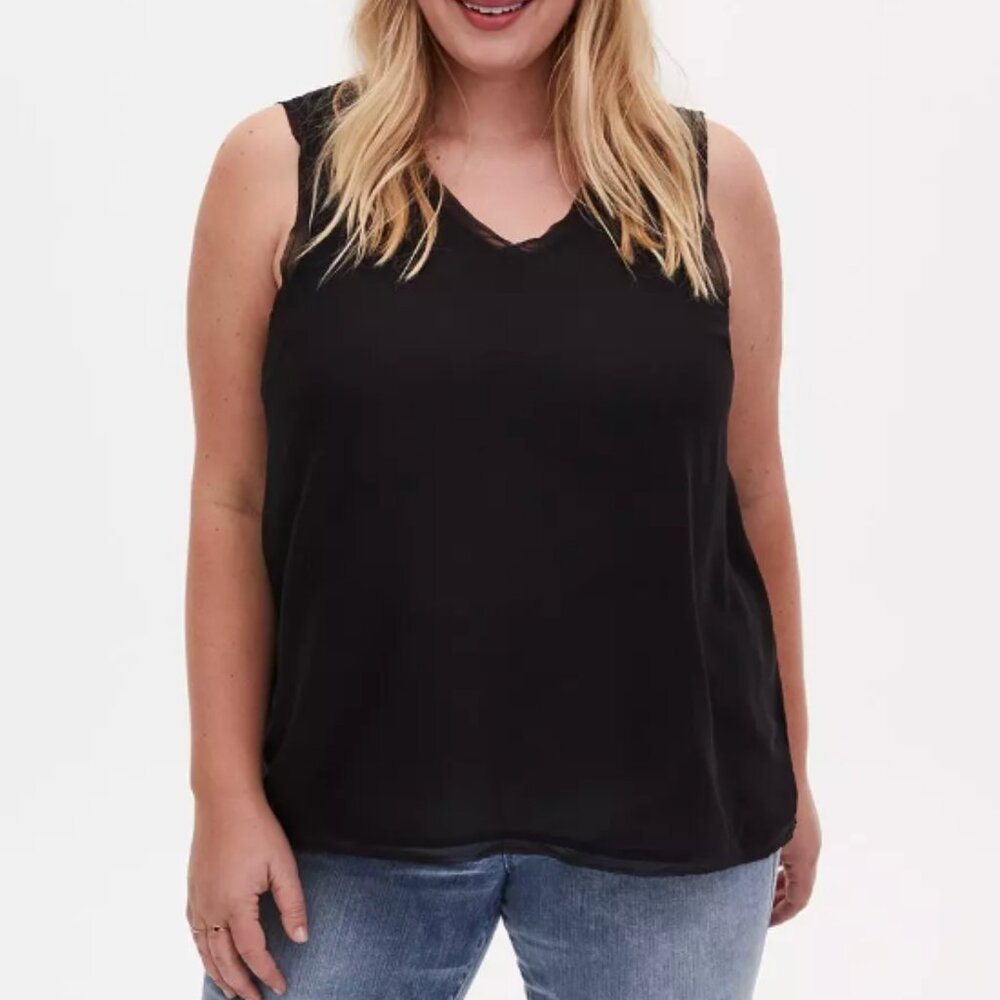 Torrid | Georgette Raw Edge Tank